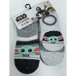 Ladies Juniors 10 Pair Star Wars Mandalorian Stay Put Liner Socks Size 4-10 NEW